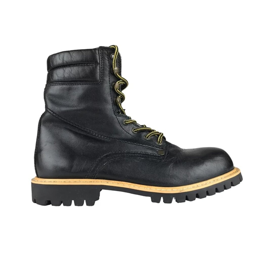 Buffalo By Kumkang Womens Black Leather Lace Up Ankle Combat Boots Size US 6